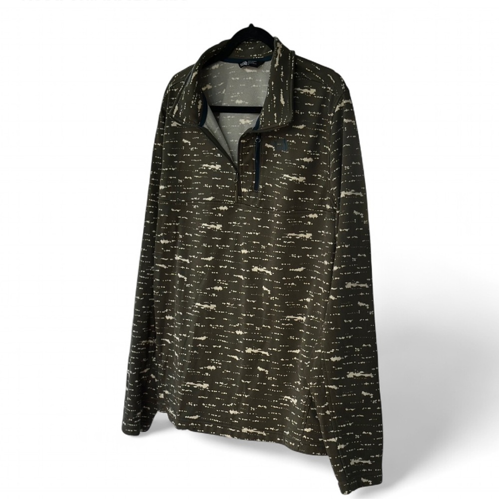 The North Face Olive Green | Camo Quarter-Zip‎ Pullover Jacket size L